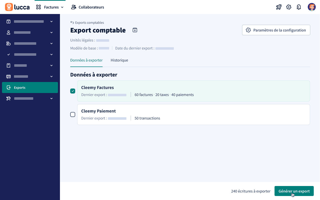 Export en comptabilité